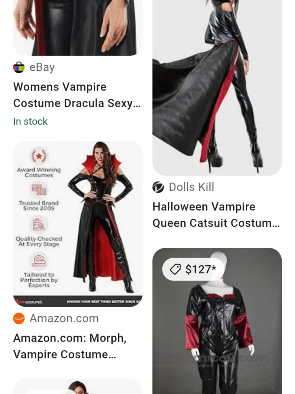 Vampire Queen Costume - Black and Red